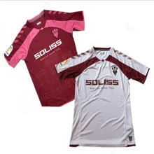 Albacete Футбольная Футболка home Out red bela Azamoum Balompie Rey Manaj Roman Zozulia maillot футбольные футболки