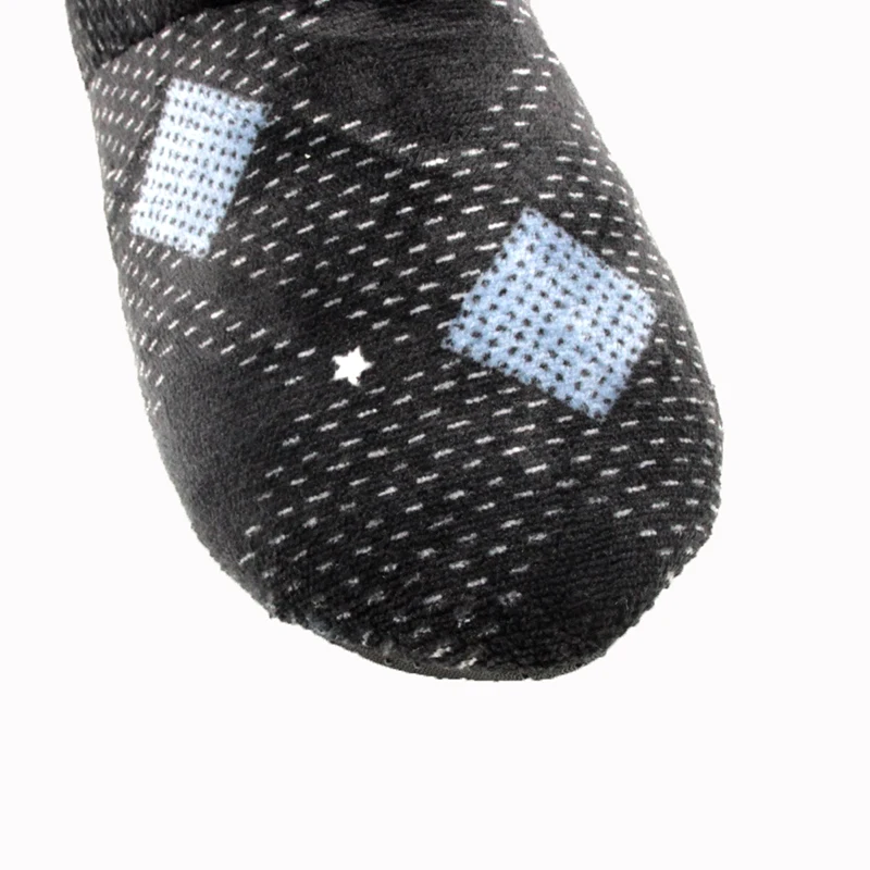 Plaid Button Colors Cotton Home Slippers Soft Warm Plush Slippers Indoor Women And Men Shoes Large Size 44