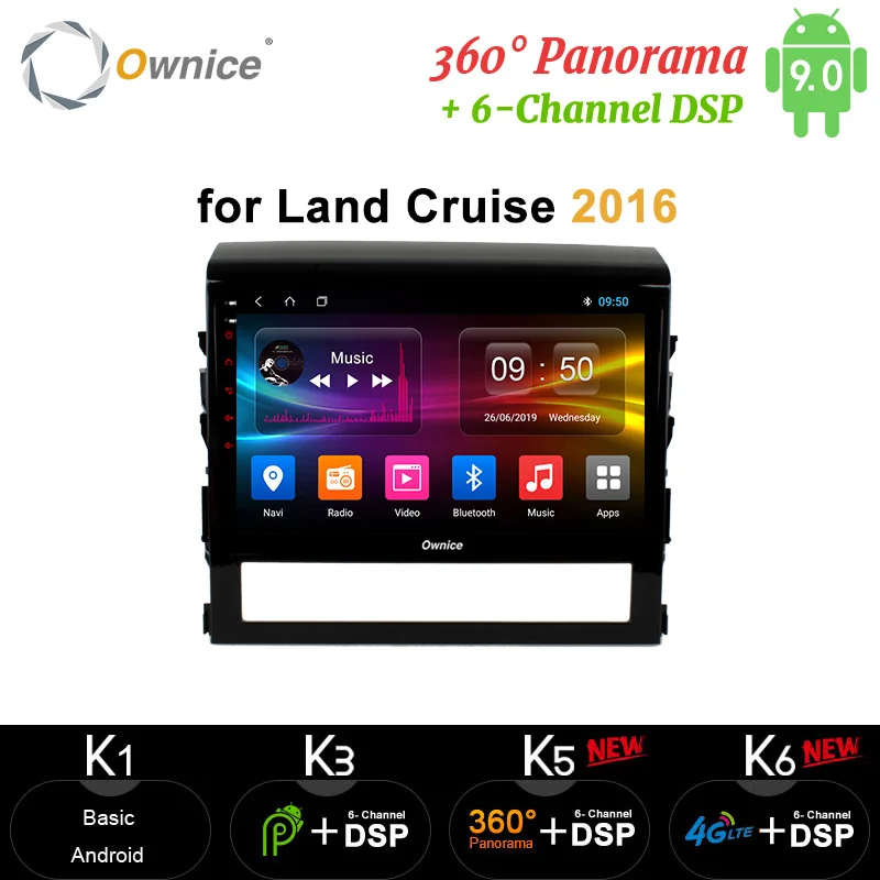 Ownice Android10 4G 64G Octa Core Car dvd Player GPS Radio DSP 360 Panorama Optical for Toyota Land Cruiser 200 LC200 2016 | Автомобили и