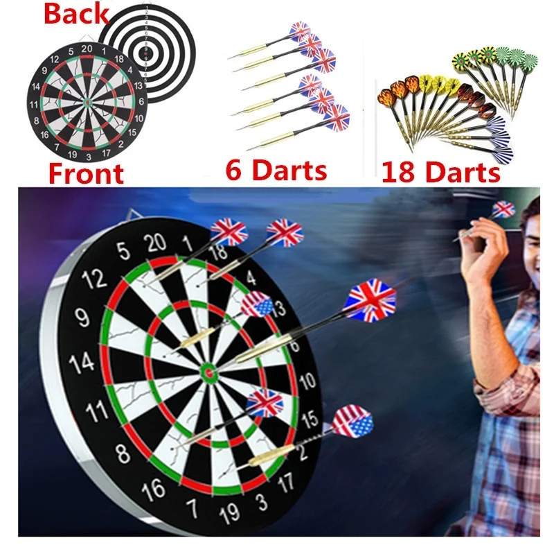 

12/15\17 Flocking Dart Board with 6/18PCs Darts Home Club Entertainment Leisure