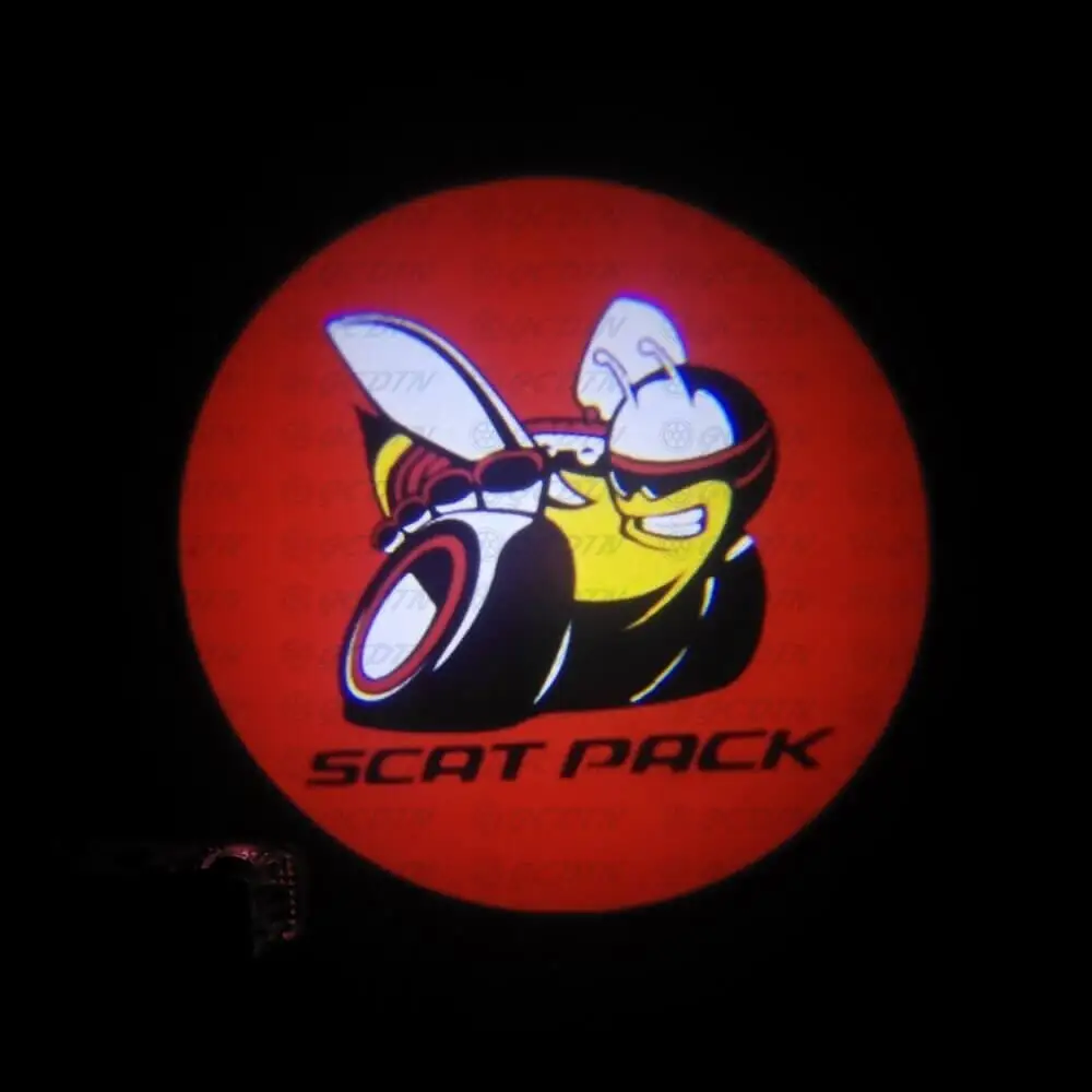 QCDIN, 2 шт., для Dodge charger Scat Pack, Автомобильный светодиодный светильник с логотипом, дверной светильник с логотипом для Dodge Super Bee Scat Pack 392 - Испускаемый цвет: Scat Pack Logo 3