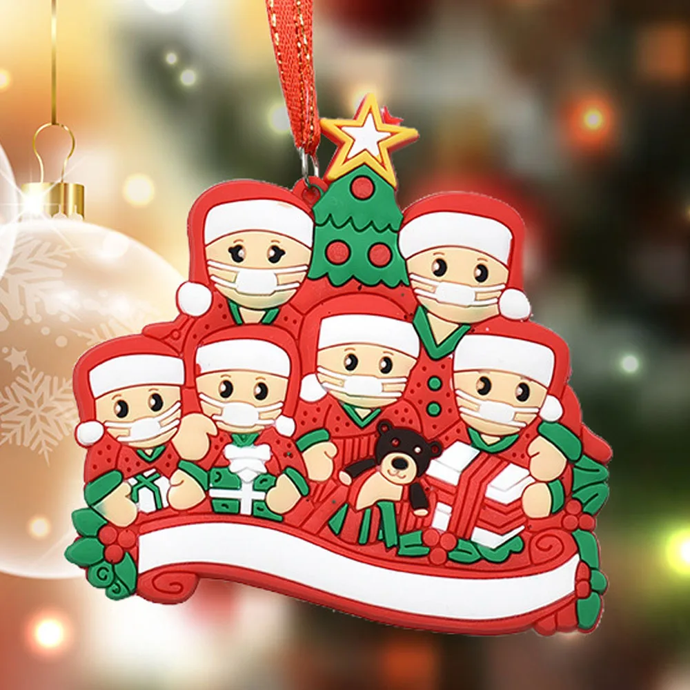 2020 Christmas Tree Decoration DIY Name Blessings Gift PVC Rubber Pendants Cute Big Family Home Decoratin Party New Year | Дом и сад