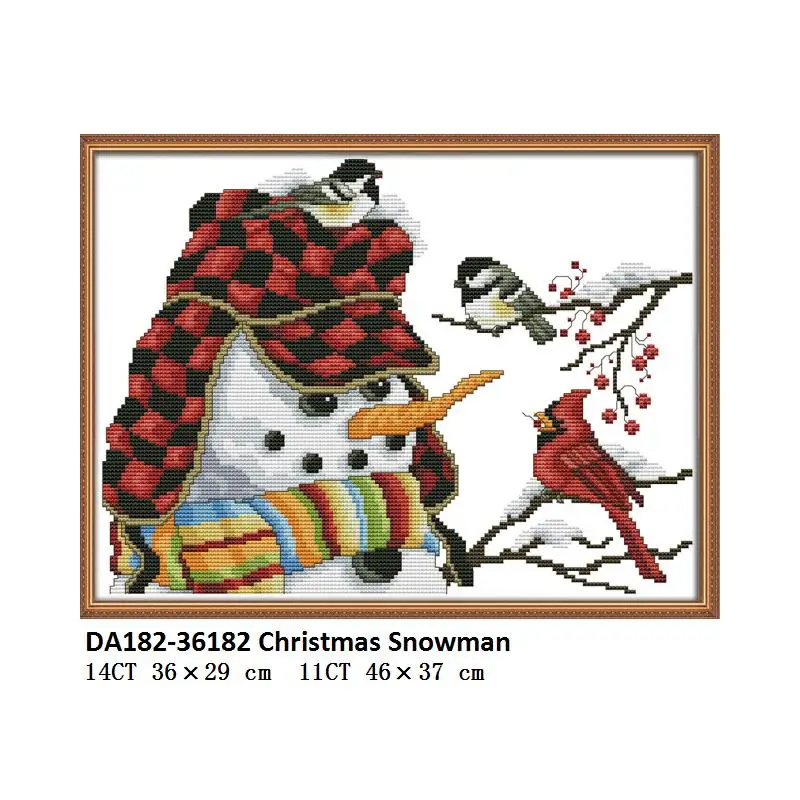 Cross Stitch-DA182 Joy Sunday Christmas Вышивка крестом узоры Рождественский Снеговик 11ct 14ct Печатный холст DMC DIY Ручная работа Вышивка Набор для рукоделия - Цвет: Cross Stitch-DA182
