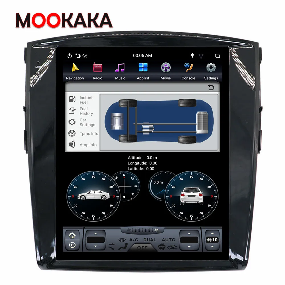 Tesla Multimedia Screen PX6 Android 9.0 Car Radio Player For MITSUBISHI PAJERO V97 V93 Shogun Montero Car GPS Navigation CARPLAY