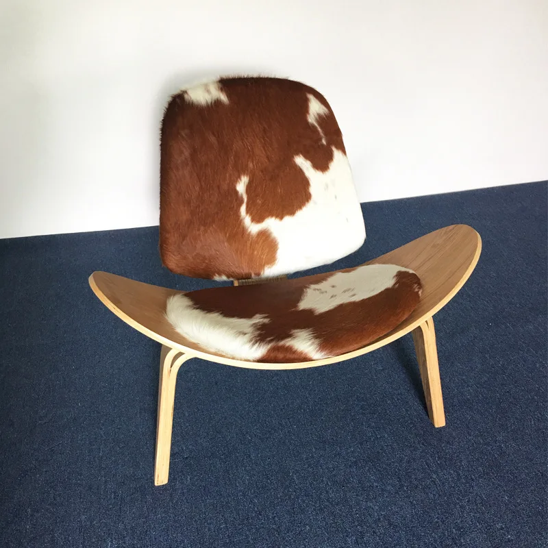 JOYLOVE Three-Legged Shell Chair Ash Plywood Fabric Upholstery Living Room Furniture Modern Lounge Shell Chair dining chairs