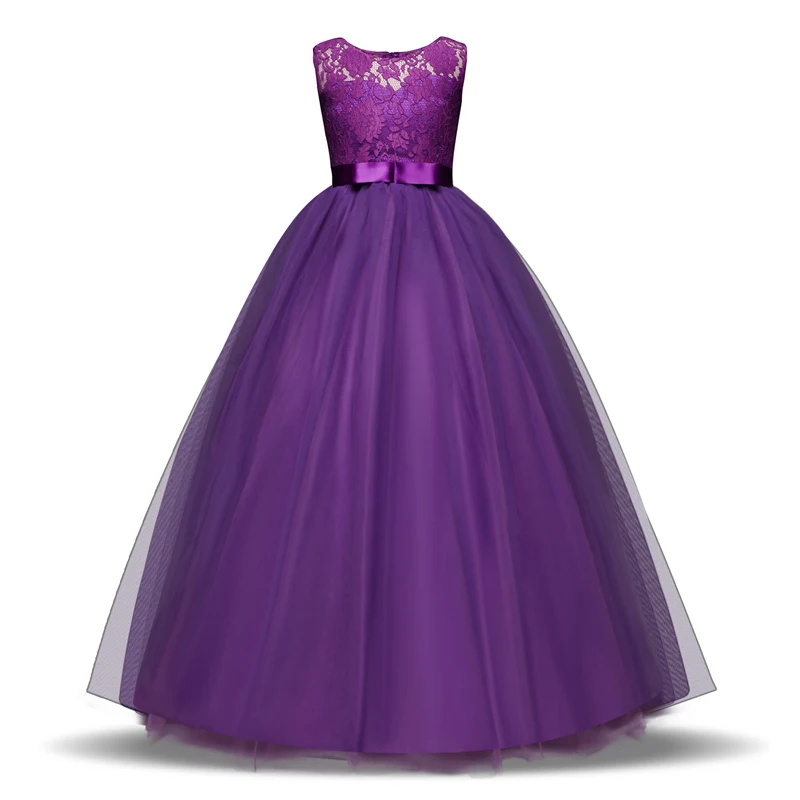 Платье принцессы для девочек праздничное платье-пачка с цветочным узором для девочек фатиновое кружевное длинное платье для девочек, свадебные платья для детей, детская официальная одежда - Цвет: Girl Formal Dress 3