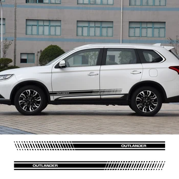 

2pcs Car Stickers Stylish Auto Side Skirt Decor For Mitsubishi Outlander Vinyl Decal Stripes Styling Tuning DIY Car Accessories