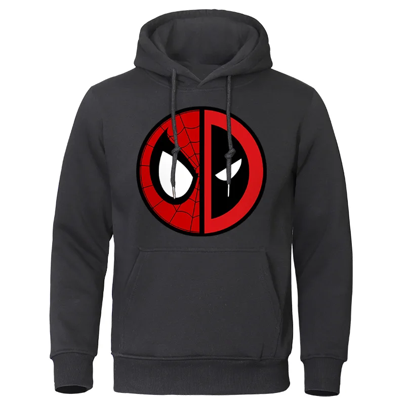 

2019 Winter Autumn Hoodies Funny Deadpool Spiderman Printed Men Sweatshirts Quality Male Tops Harajuku Streetwear Brand Pullover