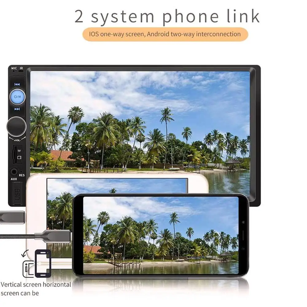 7010B для Android для Apple межблочный Hd 7 дюймов цветной экран Mp4 карта автомобиля Mp5 плеер вызов Реверсивный плеер