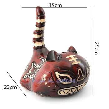 

Creative Wooden Handmade tiger Wood carving Piggy bank coin Storage organization Retro Home Decorative ornaments rustic