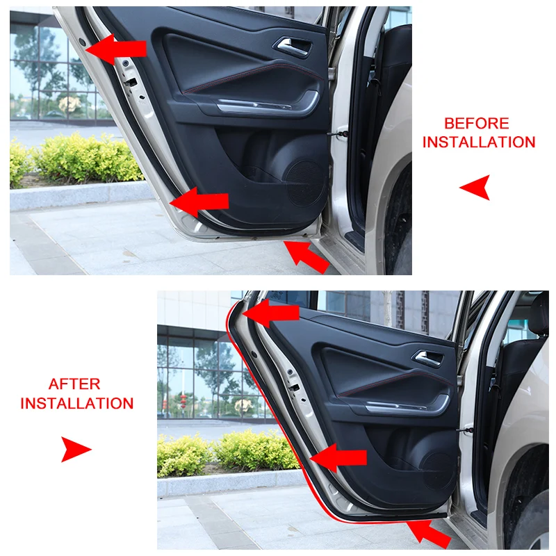 Автомобильная Передняя Задняя дверь уплотнение звукоизоляция ветрозащитный и Пылезащитный Водонепроницаемый уплотнитель для Honda Civic Sedan 2006-2011
