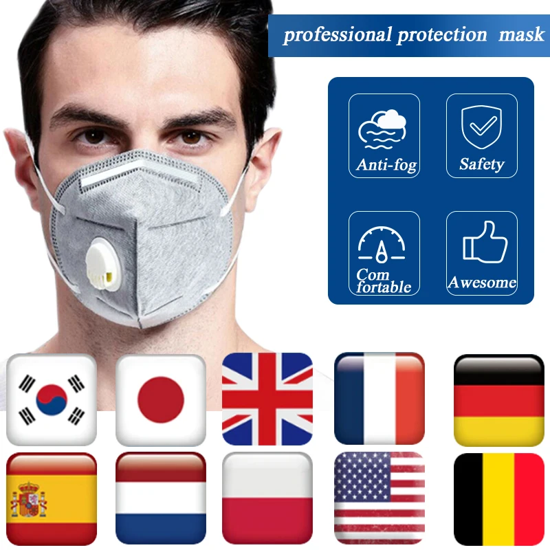 

10pcs N95 5-Layer Flu Protection Mask, Protective Masks PM2.5 Particulate Respirator Safety Protection Same as KF94 FFP3 DS2 RS2