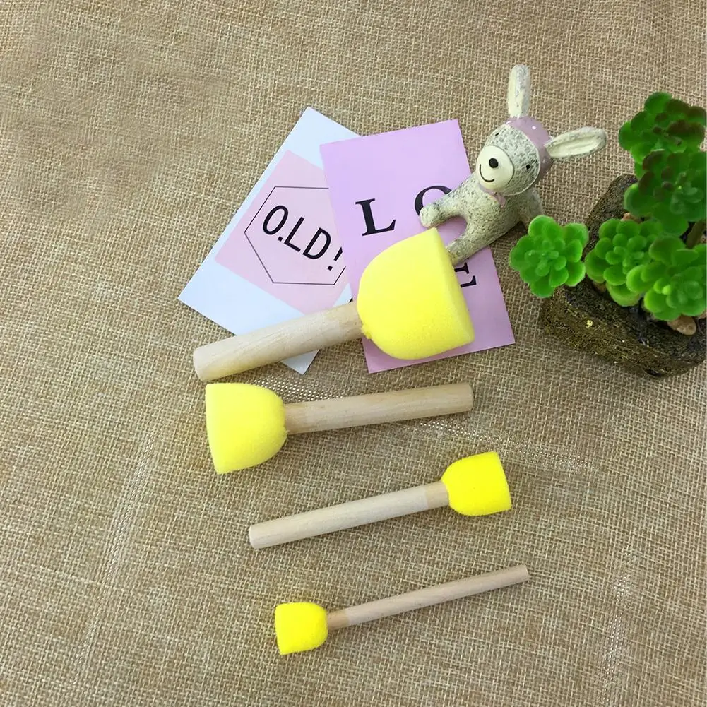 Flower Paint Brush Rotate Spin Sponge Kids Children Graffiti Art Drawing Painting Toy School Stationery Supplies Random Color