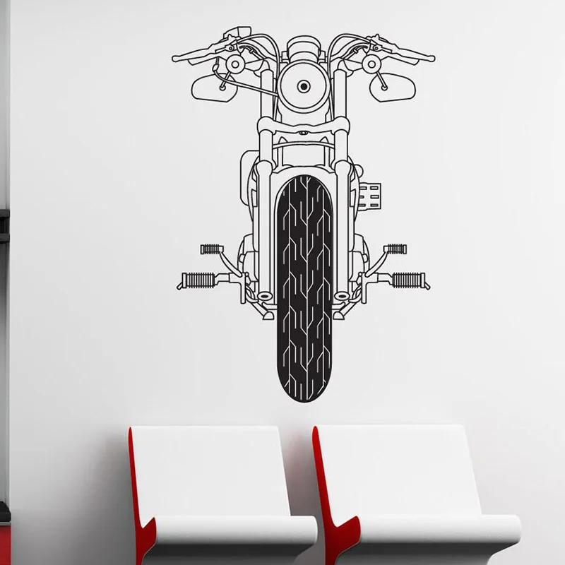 Large Vintage Front Of Motorcycle Wall Sticker Entrywayt Playroom Racing Motorbike Car Wall Decal Bedroom Kids Room Vinyl Decor (2)