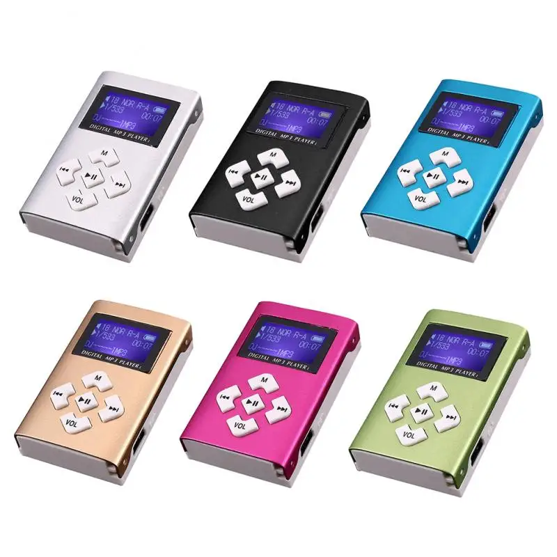 Мини mp3-плеер портативный MP3-плеер с зажимом поддержка 32 ГБ Micro SD TF карты ЖК-экран