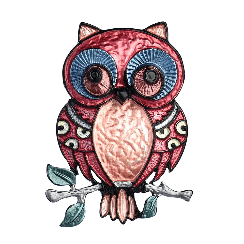 D&Rui Decorative Garment Jewelry Animal Owl Brooch 4 Colors Available Enamel Pins for Women Coat Accessories Kids Gift Brooches