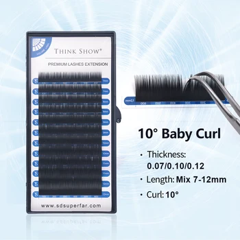 

NEWCOME 10° Baby Curl Eyelash Extension Soft Natural Individual Eye Lashes Cilias Makeup Tools