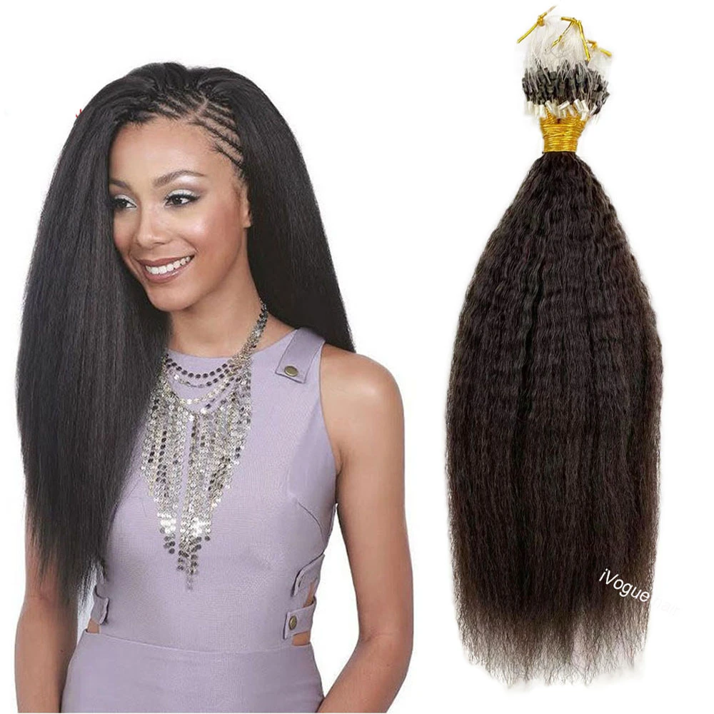 Yaki Straight Micro Loop Hair Extensions For Black Women Brazilian Remy Hair  Coarse Straight Micro Rings Hair 1g/Pcs 100Pcs/ Set|Hair Weaves| -  AliExpress