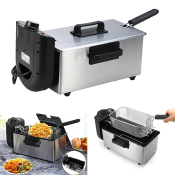 

2000 Watt Stainless Steel Triple Basket Electric Deep Fryer