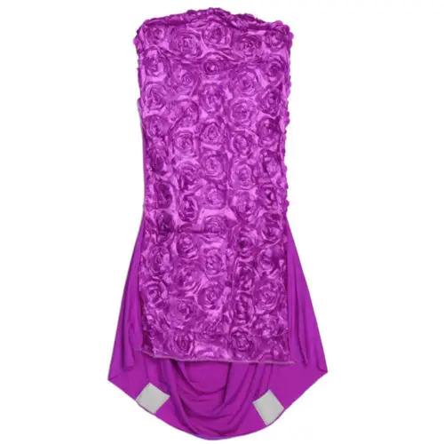 Растягивающиеся чехлы на свадебные стулья из спандекса, 3D розы, свадебные вечерние, банкетные украшения - Цвет: Фиолетовый
