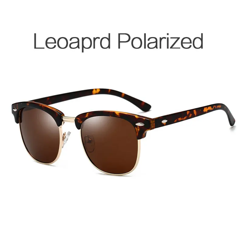 Классические квадратные поляризационные мужские солнцезащитные очки женские роскошные брендовые уличные водительские солнцезащитные очки мужские дизайнерские солнцезащитные очки с заклепками для женщин - Цвет линз: leopard