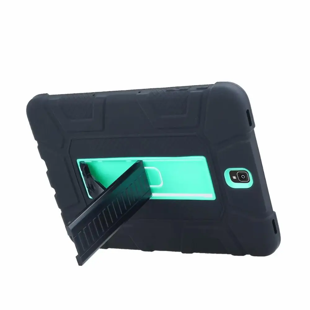 Duty Silicone Shockproof Hard Heavy Rugged Protective Tablet Case for Samsung Galaxy Tab S3 T820 T825 9.7" Stand Cover Funda+pen - Цвет: 4