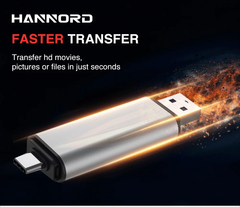 Hannord USB 3,0 кард-ридер Тип C для SD Micro SD TF адаптер для ноутбуков Аксессуары OTG кардридер смарт-карта памяти SD кард-ридер