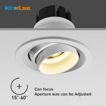 

Modern Beam Angle Adjustable 15/45/60 Degrees Recessed LED Downlight 5W 10W 12W Dimmable LED Ceiling Spot Light AC90-265V 3000K