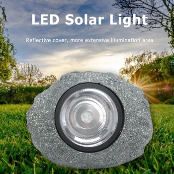 

LED Solar Stone Lamp White Light Projection Lamp Automatically Recharging Courtyard Outdoor Waterproof Fence Landscape