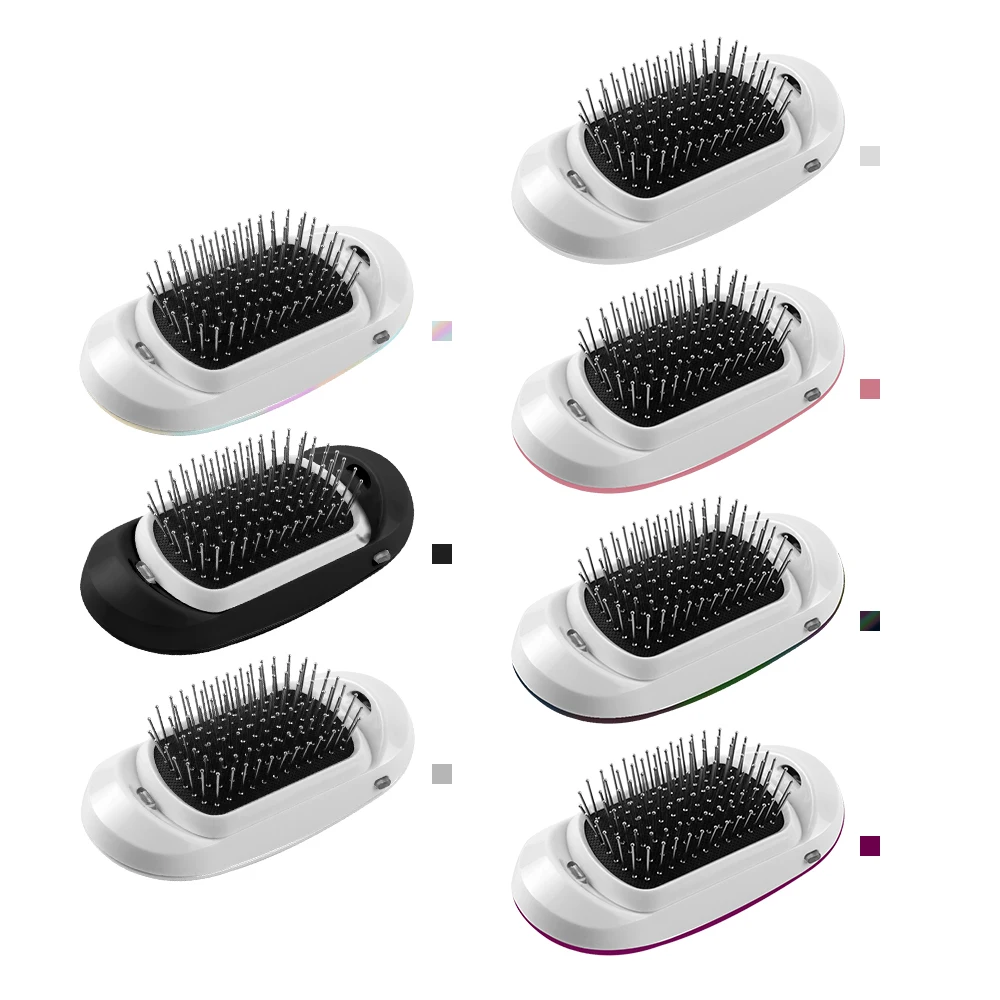 Portable Electric Ionic Hair Brush Double Negative Ions Ionic Hairbrush Vibration Scalp Massage Hair Styling Anti-static Comb