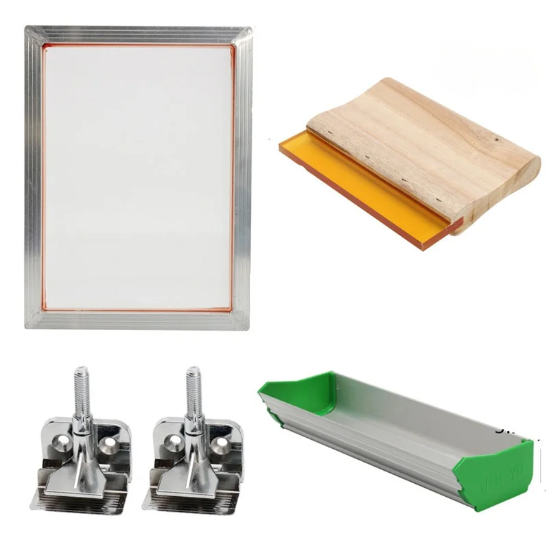 Screen Printing Kit Aluminum Frame + Hinge Clamp Emulsion Coater Squeegee | Инструменты
