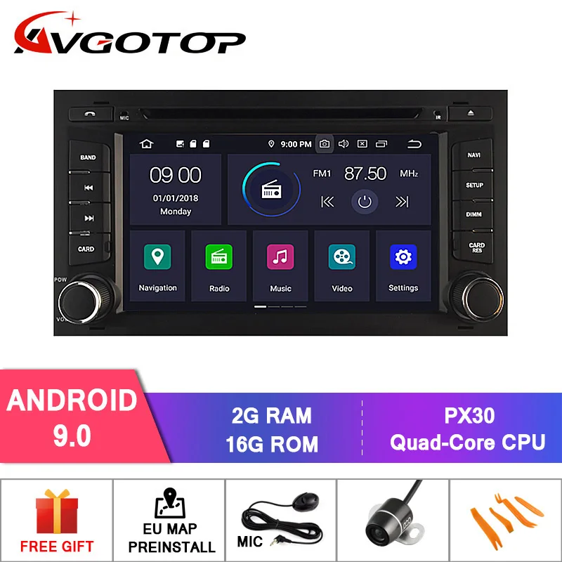 Best AVGOTOP Android 9.0 4GB+64GB CAR DVD PLAYER for SEAT LEON 2014 IPS HD Screen NAVIGATION 0