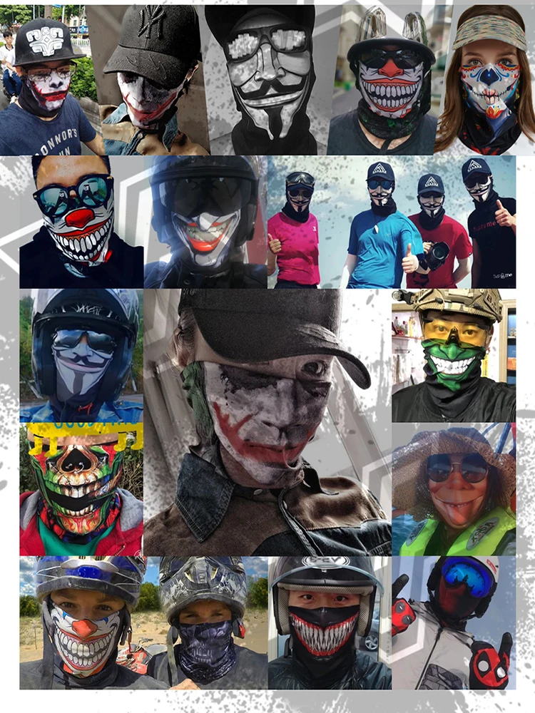 Заказная OEM цифровая печать бесшовная бандана Велосипедный спорт маска для лица защищающая маска «Череп» трубка бандана Рыбалка Туризм шарфы Балаклава