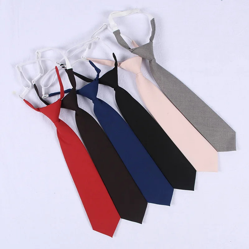 Necktie High Quality Polyester Women's Men's Unisex Shirt College Wind Uniform Trendy Neck Tie Gifts Rubber Band Adjustable Size