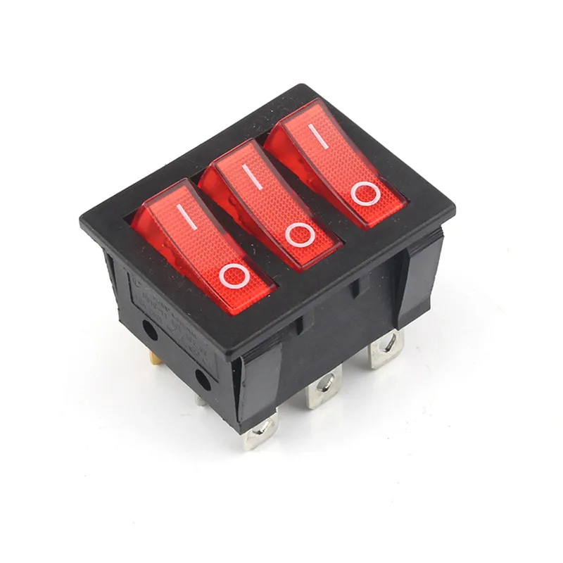 

KCD Big Rocker Switches red Three-Way Switch 9 Pin 2 Position multi-knife single-throw 15A 250V 20A 125VAC AC ON-OFF