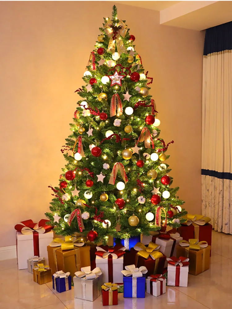 Criativo De Luxo Árvore De Natal Conjunto Ano Novo Família Criptografado  Grande Artificial Luzes Da Árvore De Natal Festa Decoração Para Casa -  Árvores De Natal - AliExpress