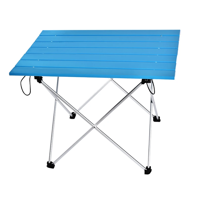 Портативный Сверхлегкий алюминиевый сплав складной походный стол открытый складной обеденный стол для семьи вечерние для пикника барбекю - Цвет: L Size Blue