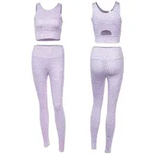 Женский комплект из 2 предметов для йоги, костюм для фитнеса, спортивная одежда для тренажерного зала, спортивный костюм