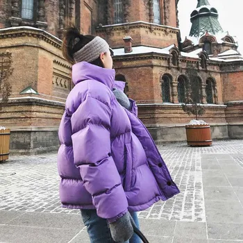 

NiceMix 2019 Solid Harajuku Jackets Winter Jacket Women Clothing Plus Size Thick Parka Female Cotton Coat Short Warm Outwear