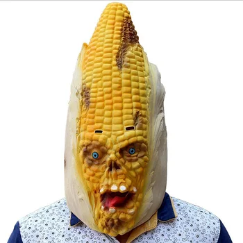 

Corn Mask Plant Full head masks Hood Scary Horror Halloween Yellow Masks Prank