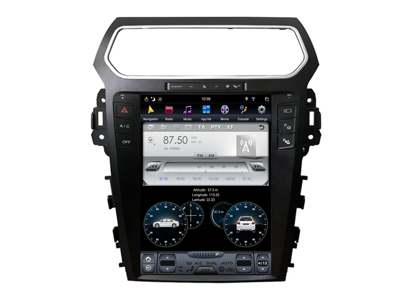 12," вертикальный ips экран Автомобильный Радио плеер для FORD EXPLORER Sync2 gps навигация tesla головное устройство Android 8,1 Автомобильный мультимедийный