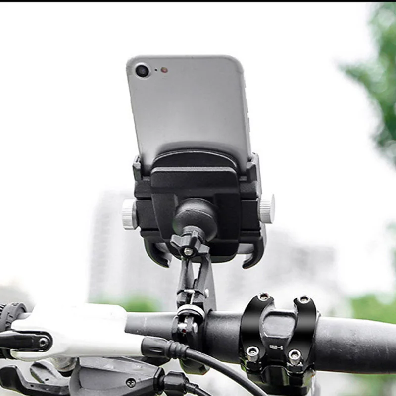 

Aluminum Alloy Universal Bicycle Motorcycle Handle Bar Mount Cell Phone Holder Stand Bike Hook For 4-6.8 Inch Mobile Phone GPS