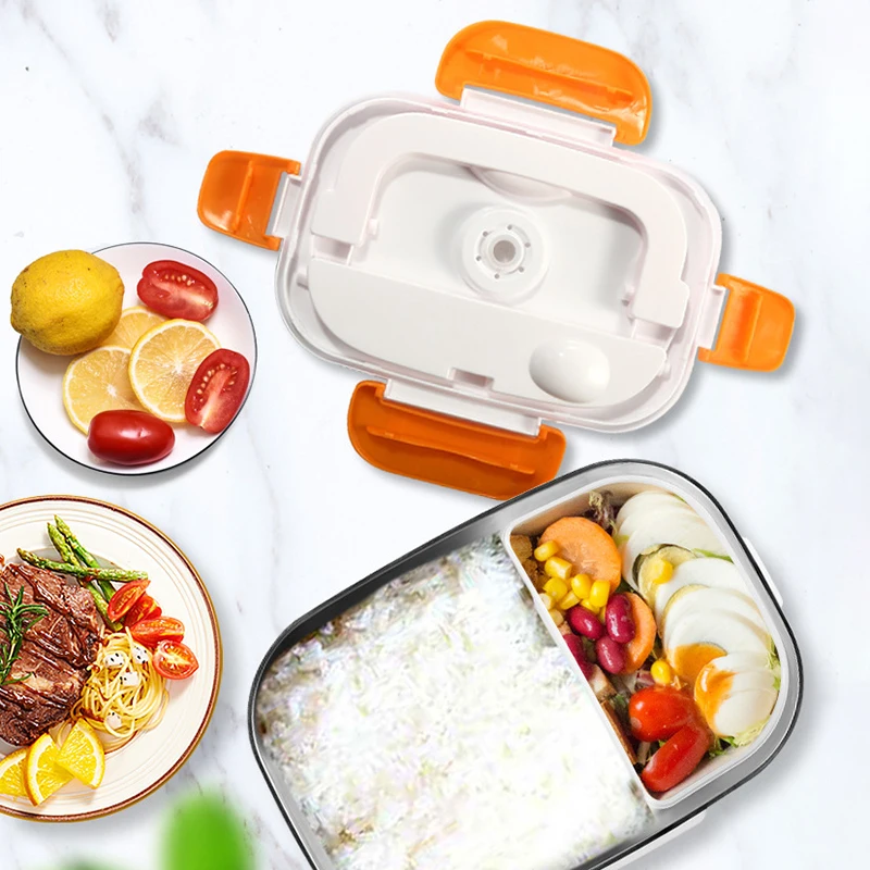 

Portable Electric Lunch Box Heating Insulation Placing Foods Snacks Warmer Leakproof Lid Storage Container