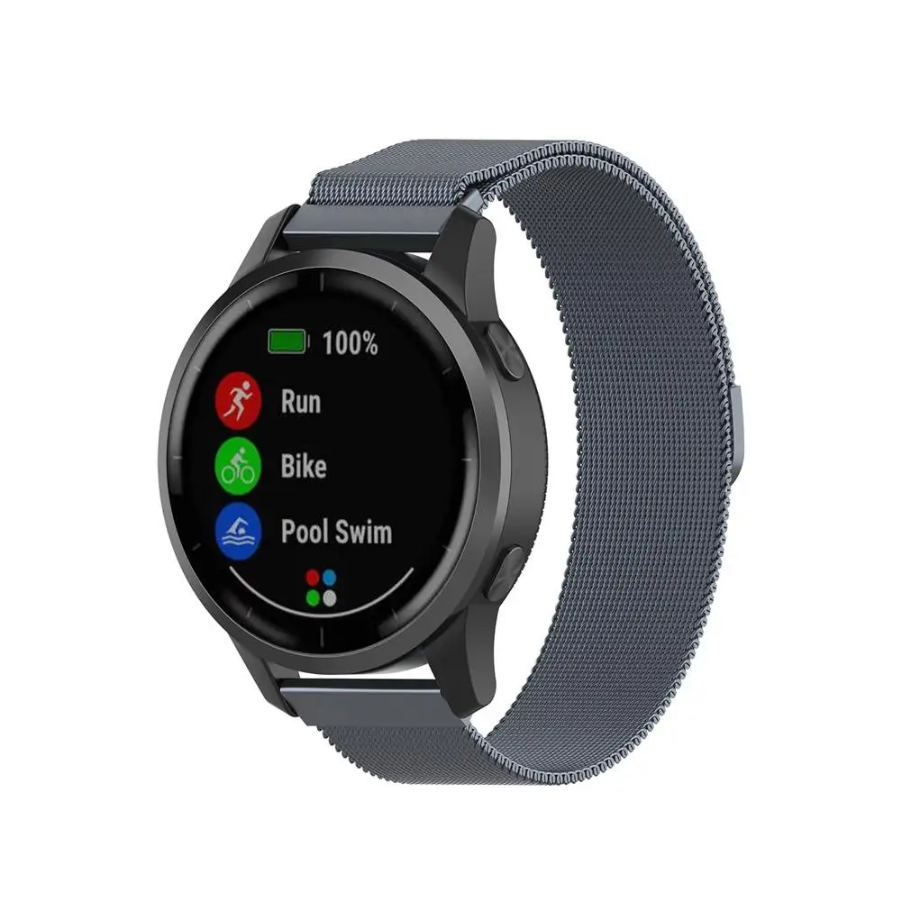 Металлический ремешок для часов Garmin Vivoactive 4 samsung gear S3 Fenix 5 Forerunner 945 935 Quatix 5 gps