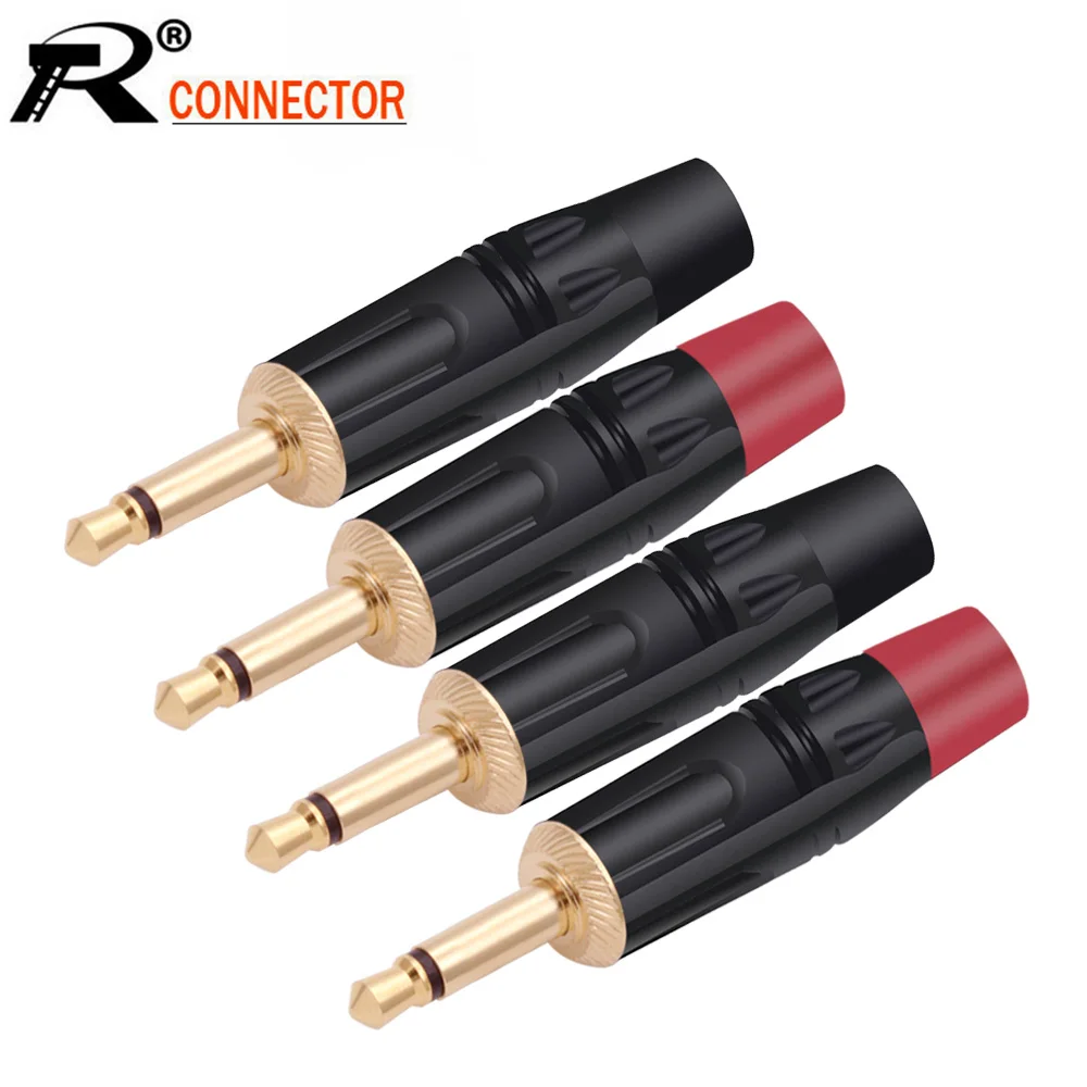 10PCS 2 Poles Jack 3.5MM Mono Male Plug Wire Connector Gold Plated