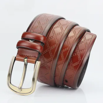 

New retro pin buckle men's belt youth casual printed belt