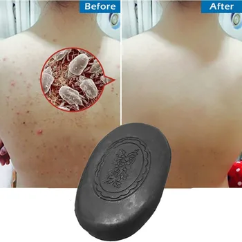 

New Activated Charcoal Crystals Handmade Soap Face Skin Whitening Soap For Remove Blackhead and Oil Control Washing