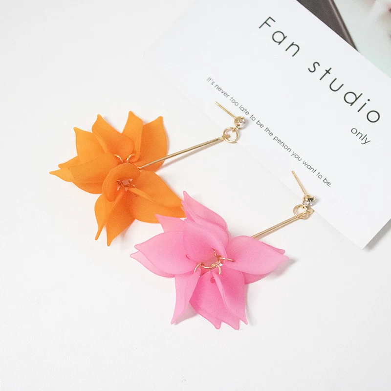 Earrings Newest Lady Colorful Elegant Women Crystal Flower Drop Long Dangle Wedding Jewelry Nice Best Gift | Украшения и