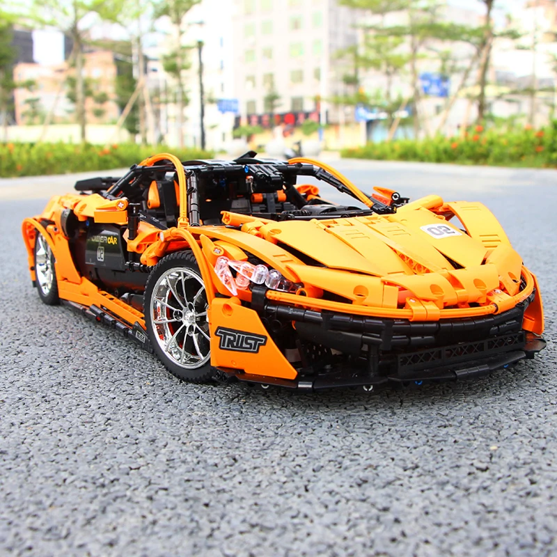 Lepins 13090 McLaren P1 Technic серии набор моделей для гоночного автомобиля с оранжевым