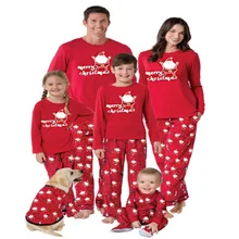 Рождественские пижамы для всей семьи; комплект одежды для мамы, дочки, папы и сына; Спортивный костюм для мужчин, женщин и детей; одежда для сна; топы и штаны; Цвет Красный